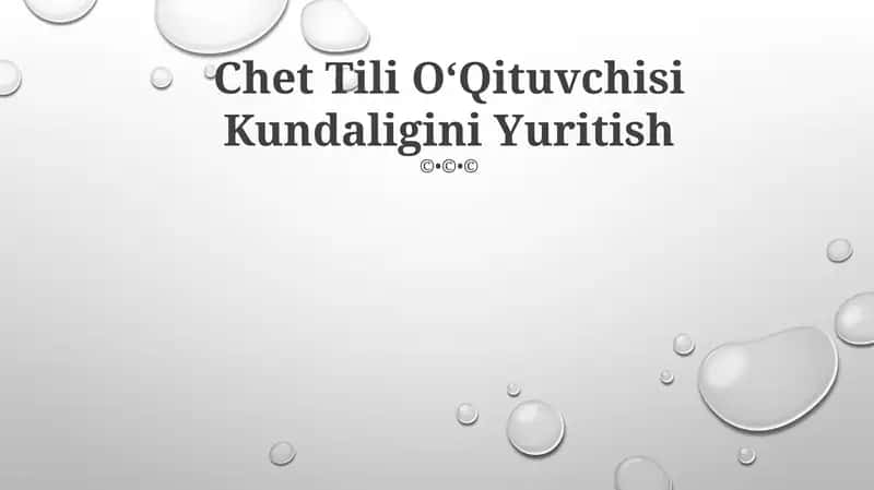 Chet Tili O'qituvchisi