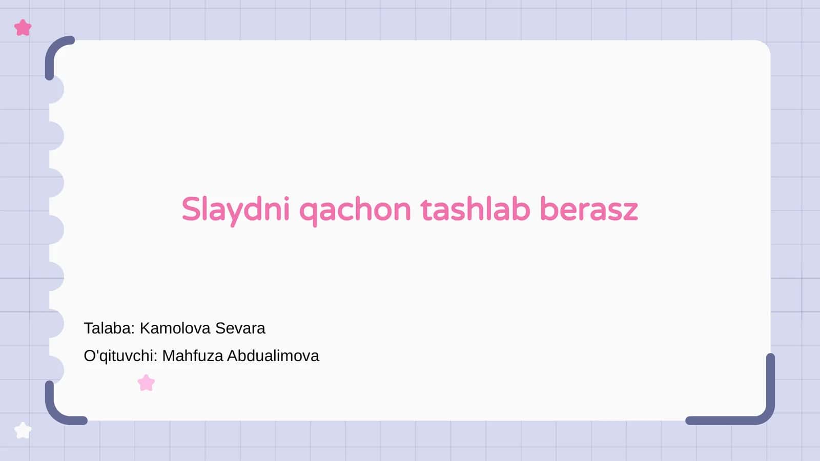 Slaydni qachon tashlab berasz