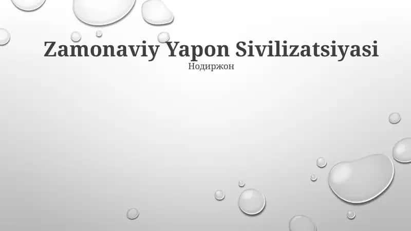 Zamonaviy Yapon Sivilizatsiyasi