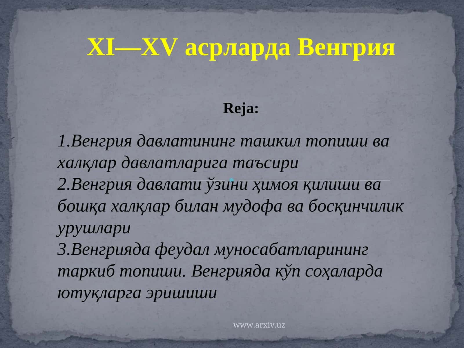 Vengriya Davlatining Tashkil Topishi