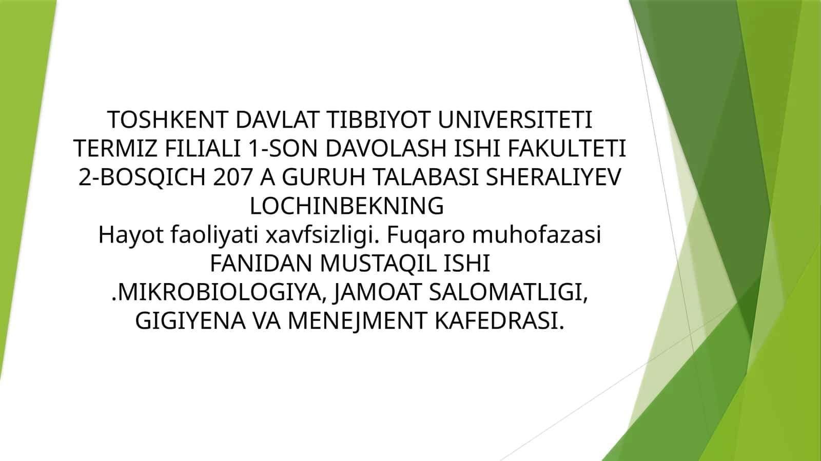 Hayot faoliyati xavfsizligi. Fuqaro muhofazasi