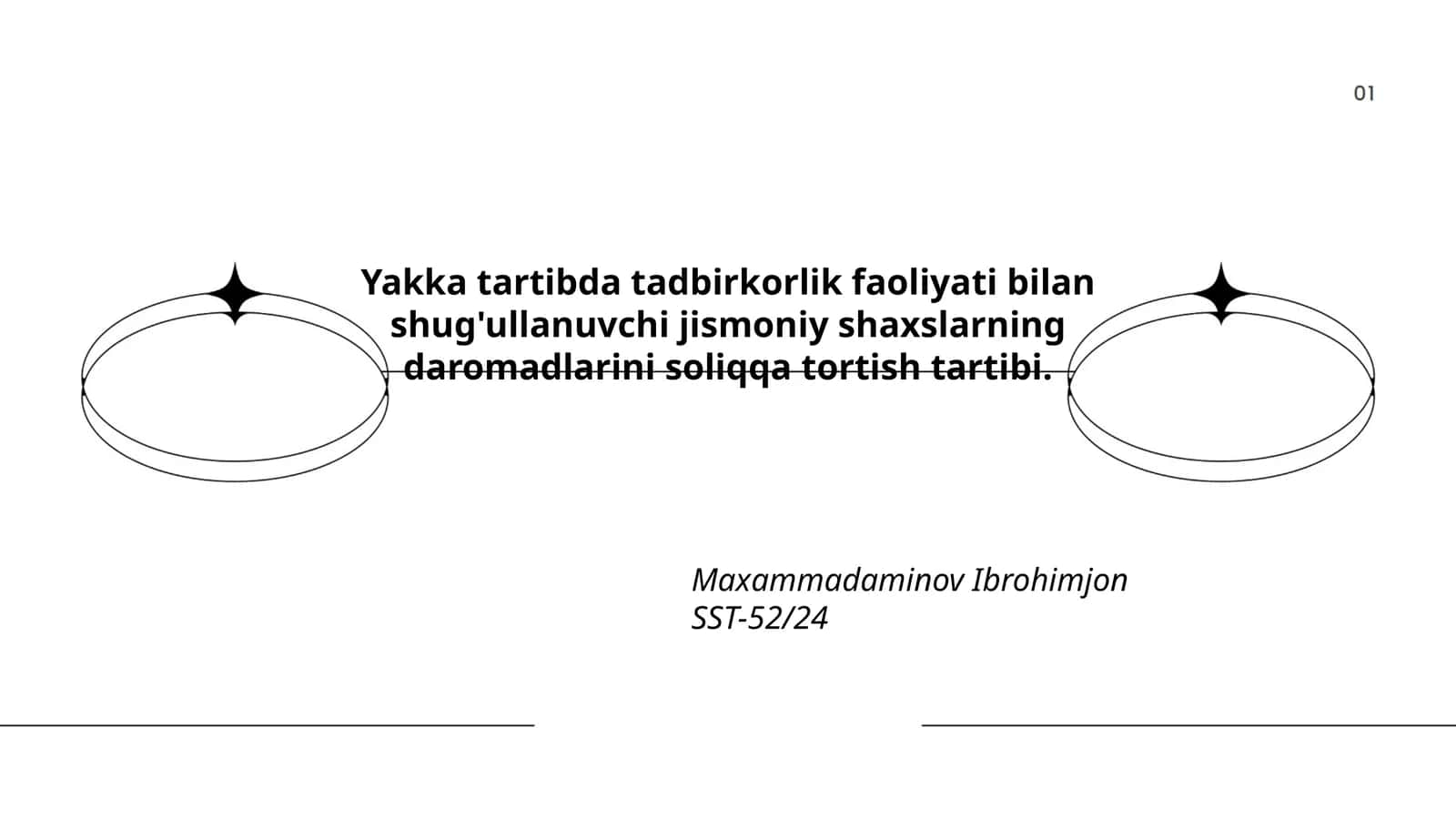 Yakka tartibda tadbirkorlik faoliyati bilan shug'ullanuvchi jismoniy shaxslarning daromadlarini soliqqa tortish tartibi