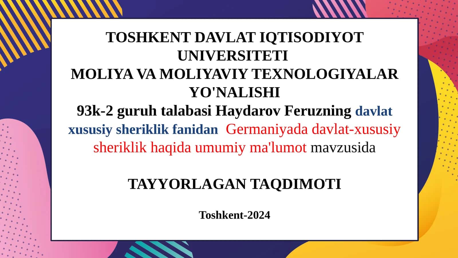 PPP Germaniyaning davlat-xususiy sheriklik bozori (PPP) bo'yicha o'zgarishlar