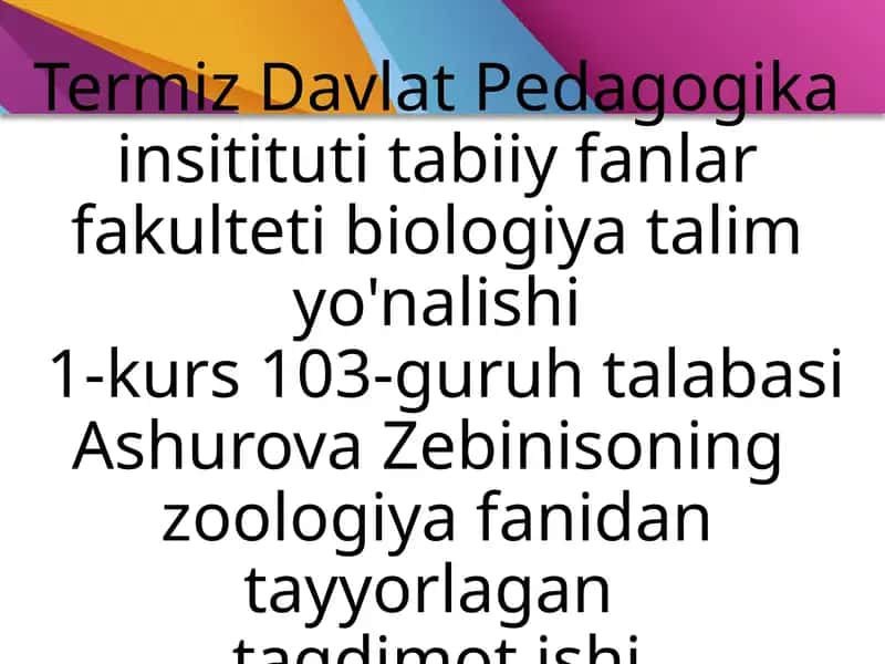 Biologiya talim, Zoologiya fanidan ta'limot