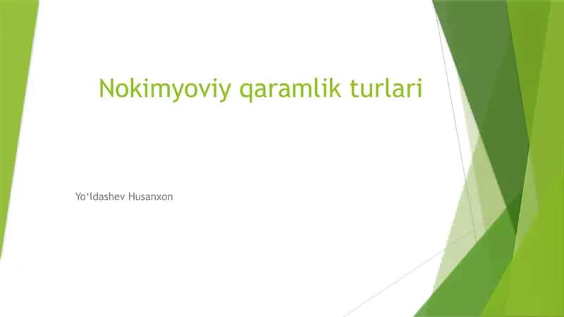 Nokimyoviy Qaramlik Turlari