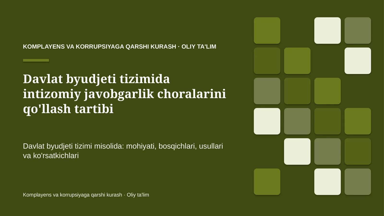 davlat byudjeti tizimida intizomiy javobgarlik choralarini qo'llash tartibi 9677