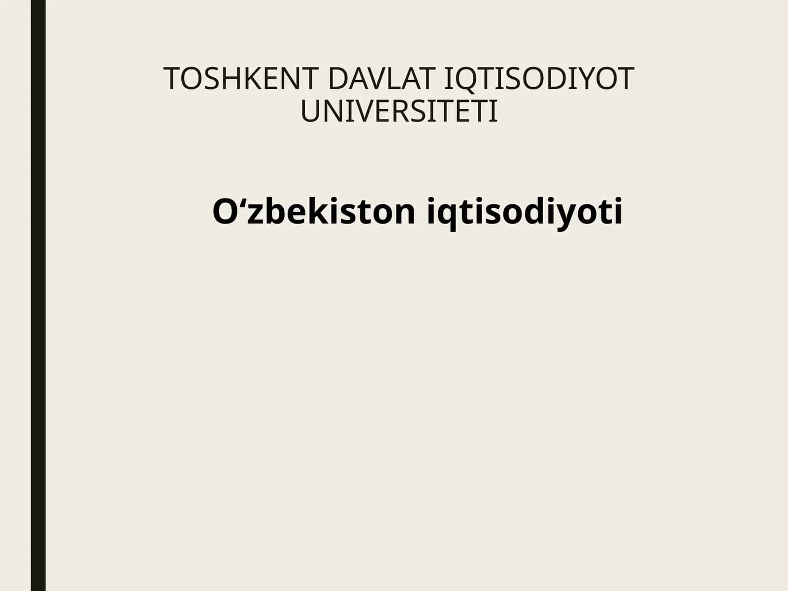 O‘zbekiston iqtisodiyoti