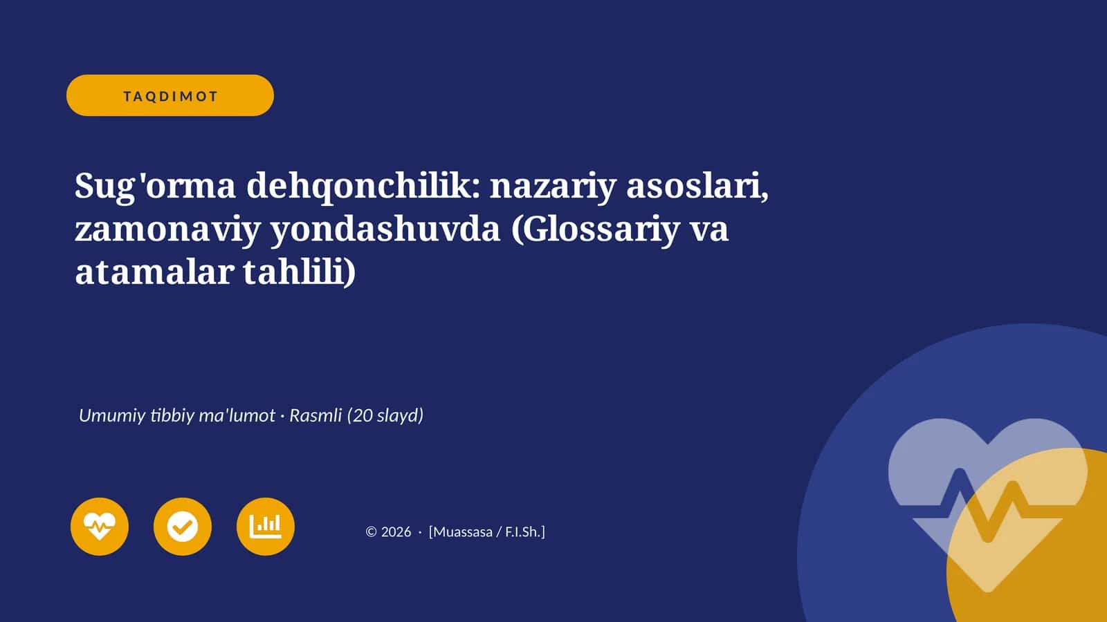 Sug'orma dehqonchilik: nazariy asoslari, zamonaviy yondashuvda (Glossariy va atamalar tahlili)
