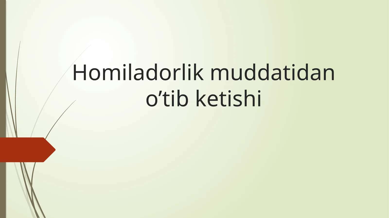 Homiladorlik muddatidan o'tkazishingi