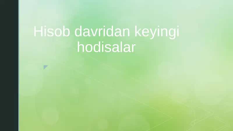 Hisob davridan keyingi hodisalar