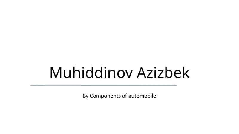 Components of automobile