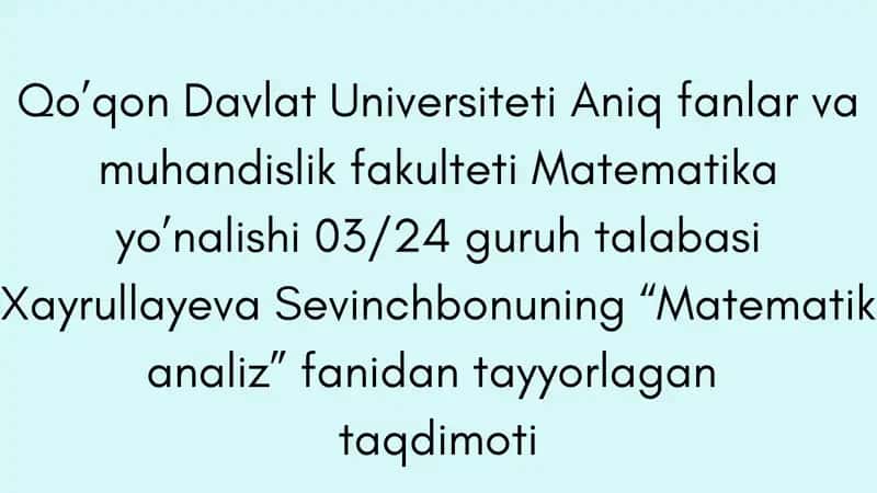 Matematik analiz - Koshi teoremasi