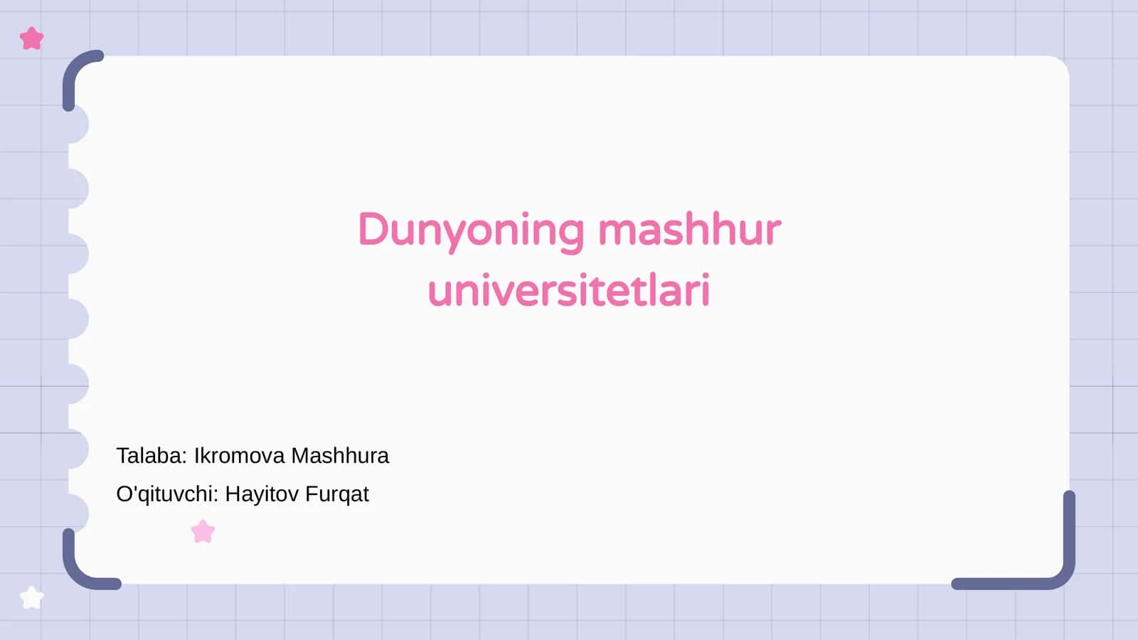 Dunyoning mashhur universitetlari