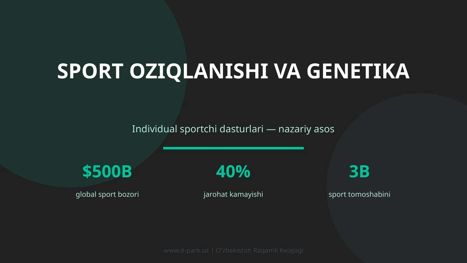 SPORT OZIQLANISHI VA GENETIKA