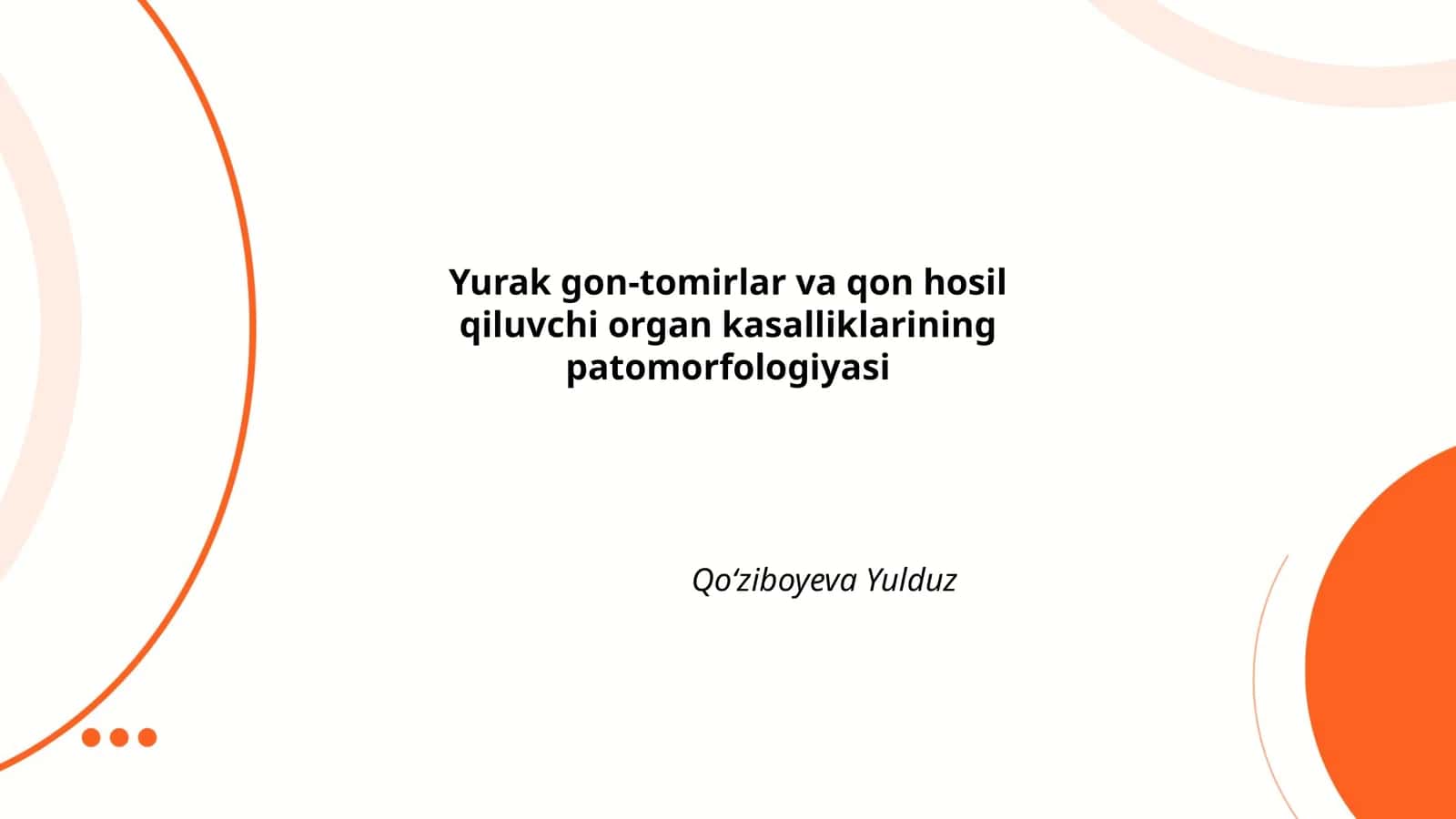 Yurak gon-tomirlar va qon hosilqiluvchi organ kasalliklarining patomorfologiyasi