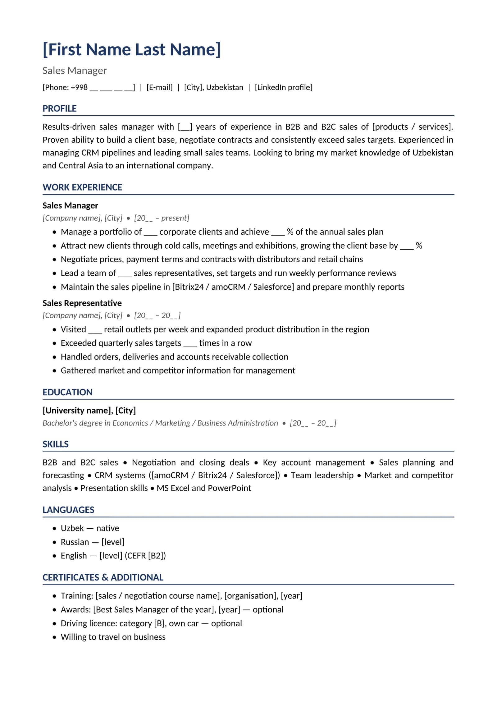 CV 05 English Sales manager