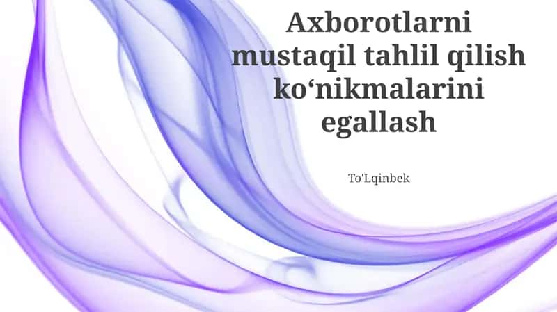 Ma'lumotlar tahlili texnikalarini o'zlashtirish