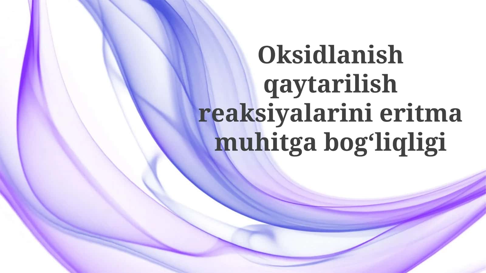 Oksidlanish qaytarilish reaksiyalari