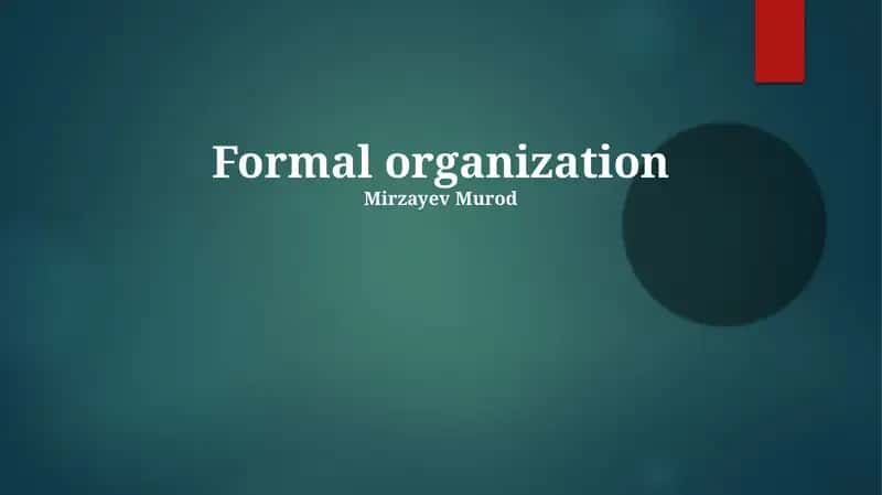 Formal organization