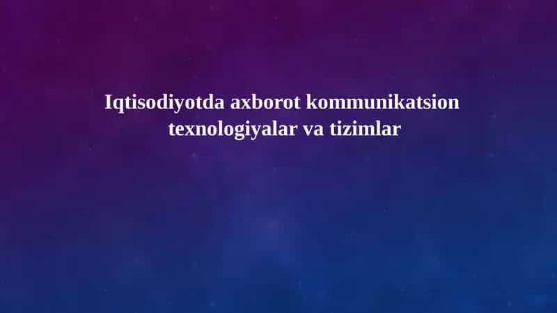 Axborot Texnologiyalarining Infratuzilmasi: Zamonaviy Asos va Kelajak
