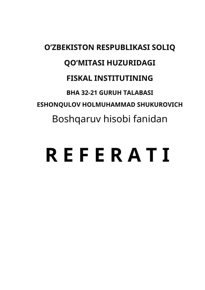 MATERIAL, MEHNAT VA USTAMA HARAJATLARI