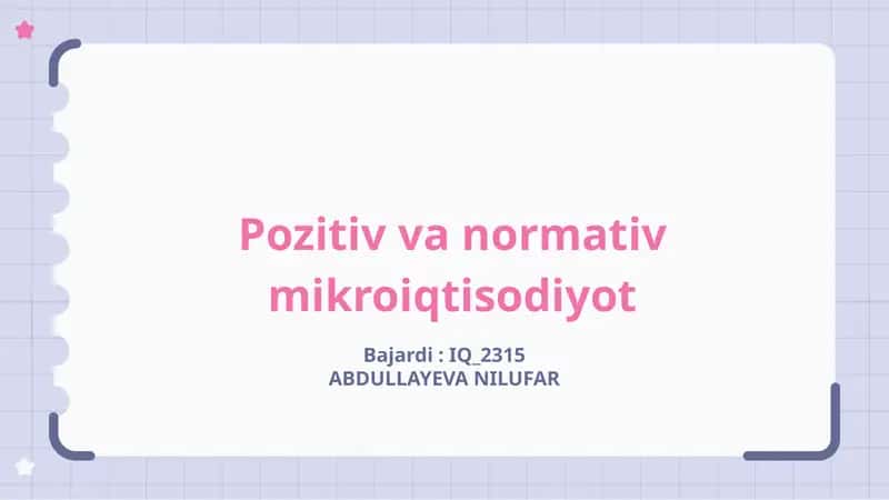 Mikroiqtisodiyotga kirish
