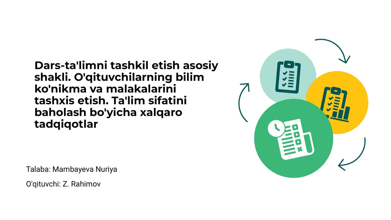 Dars-ta'limni tashkil etish asoslari