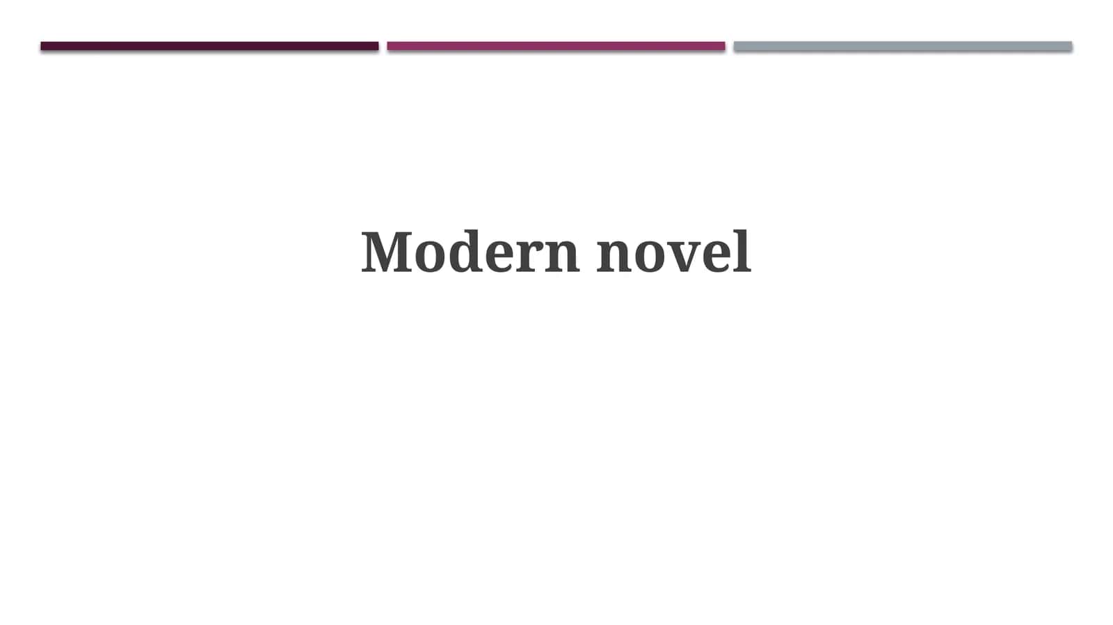 Modern novel