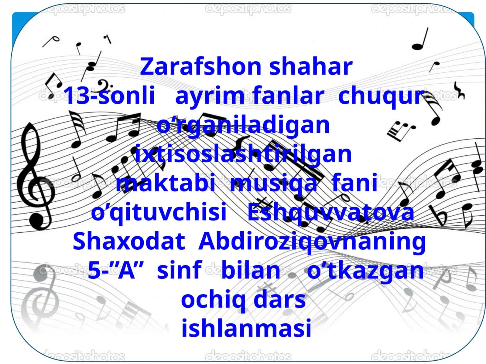 5-sinf Musiqa fanidan Xor san'ati. Xor jamoalarining tuzilishi va turlari mavzuda dars ishlanma