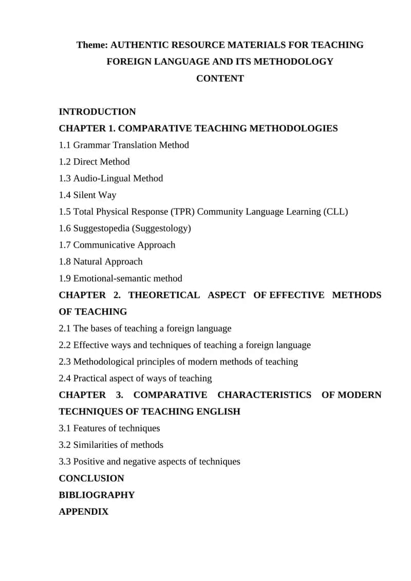 AUTHENTIC RESOURCE MATERIALS FOR TEACHING FOREIGN LANGUAGE AND ITS METHODOLOGY