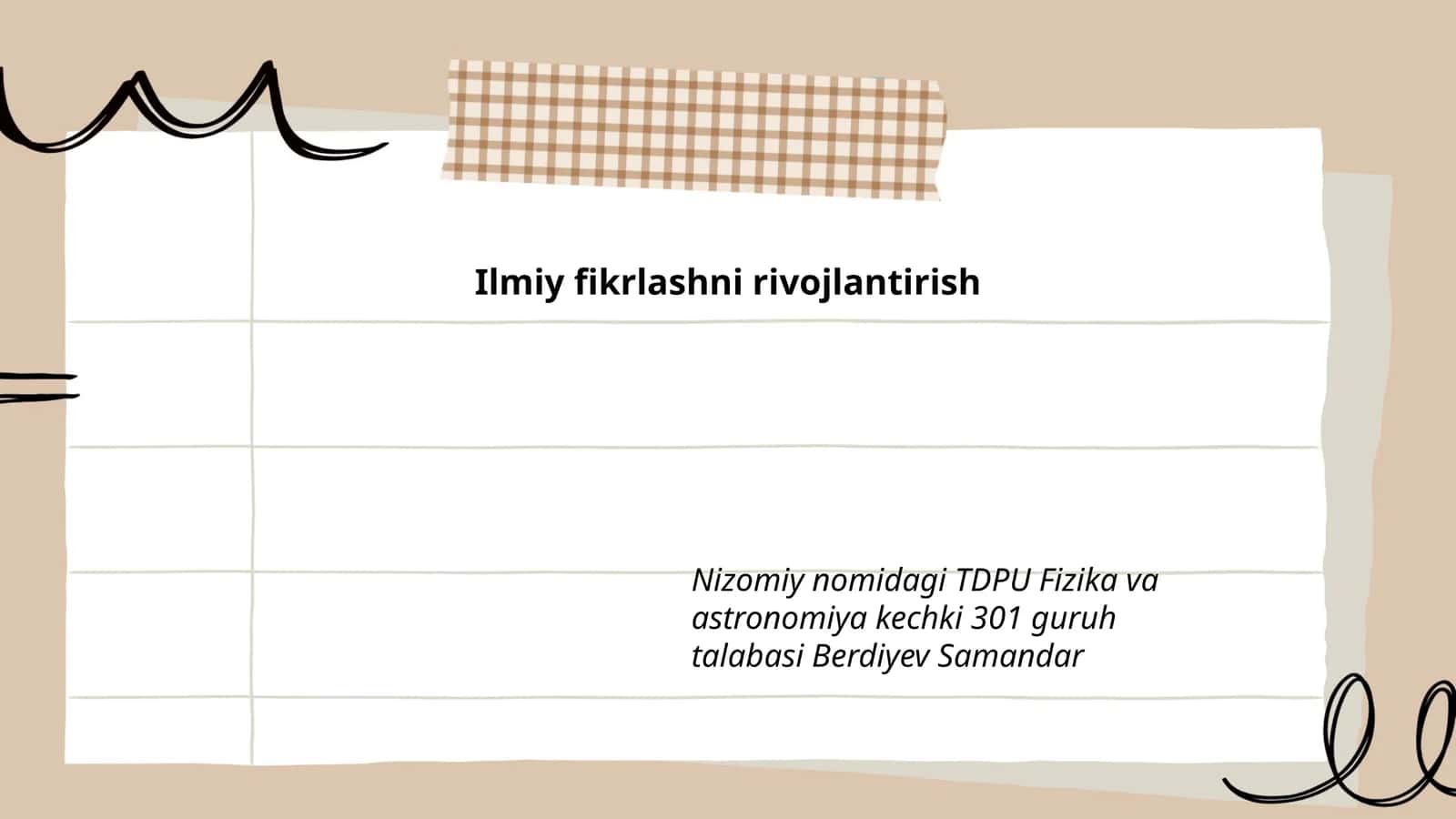 Ilmiy fikrlashni rivojlantirish