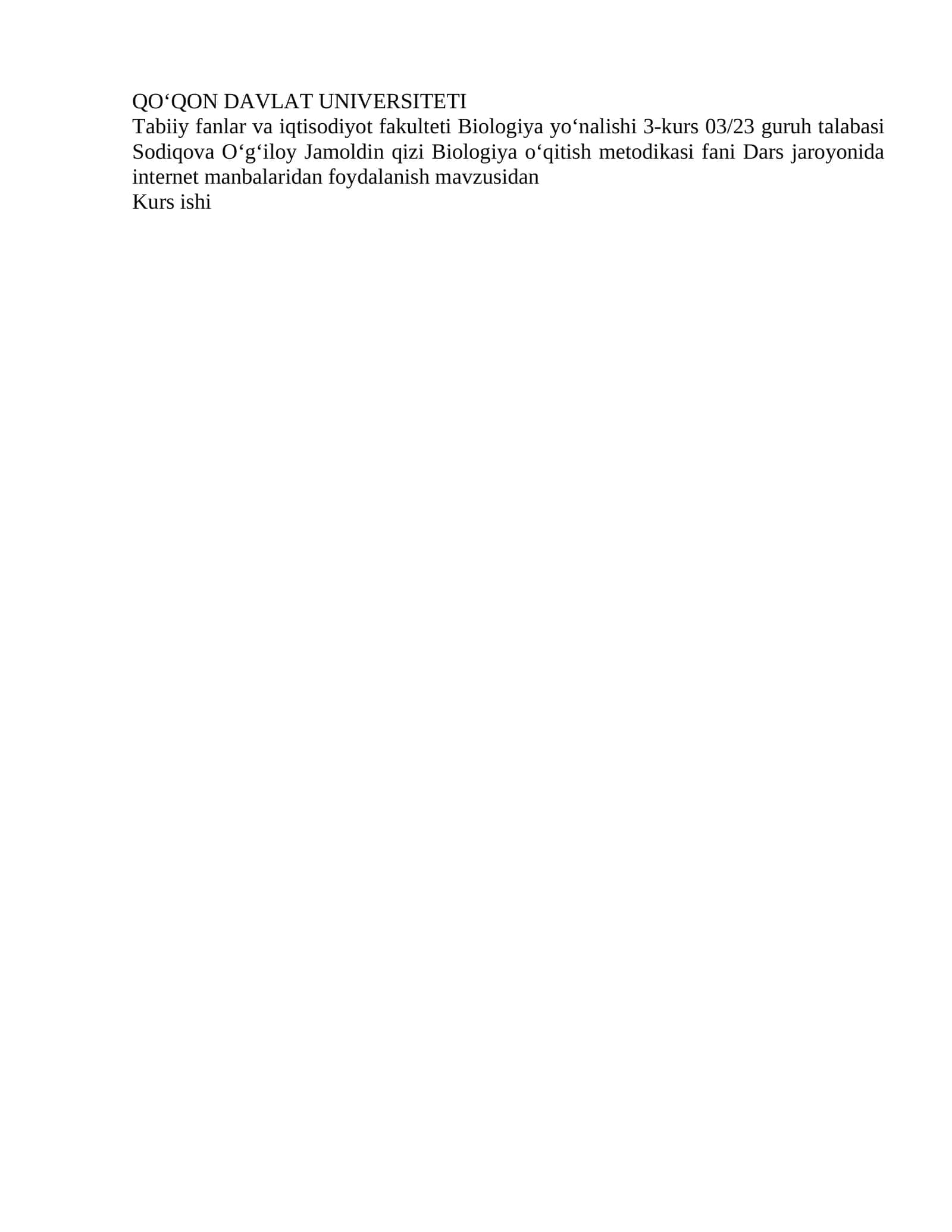 Biologiya oʻqitish metodikasi
