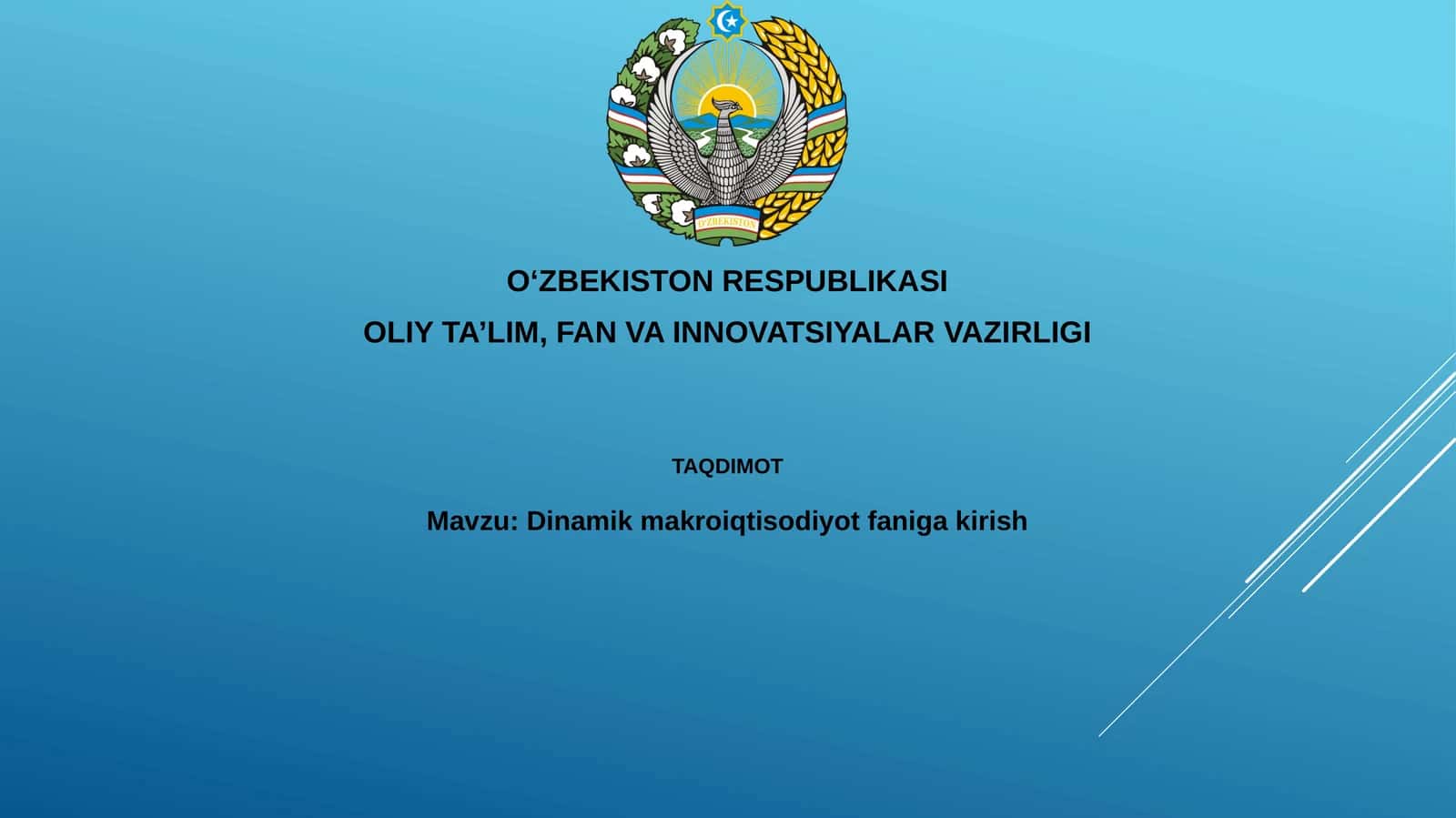 Dinamikmakroiqtisodiyotfanigakirish