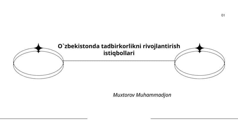 O‘zbekistonda tadbirkorlikni rivojlantirish istiqbollari by Muxtorov Muhammadjon