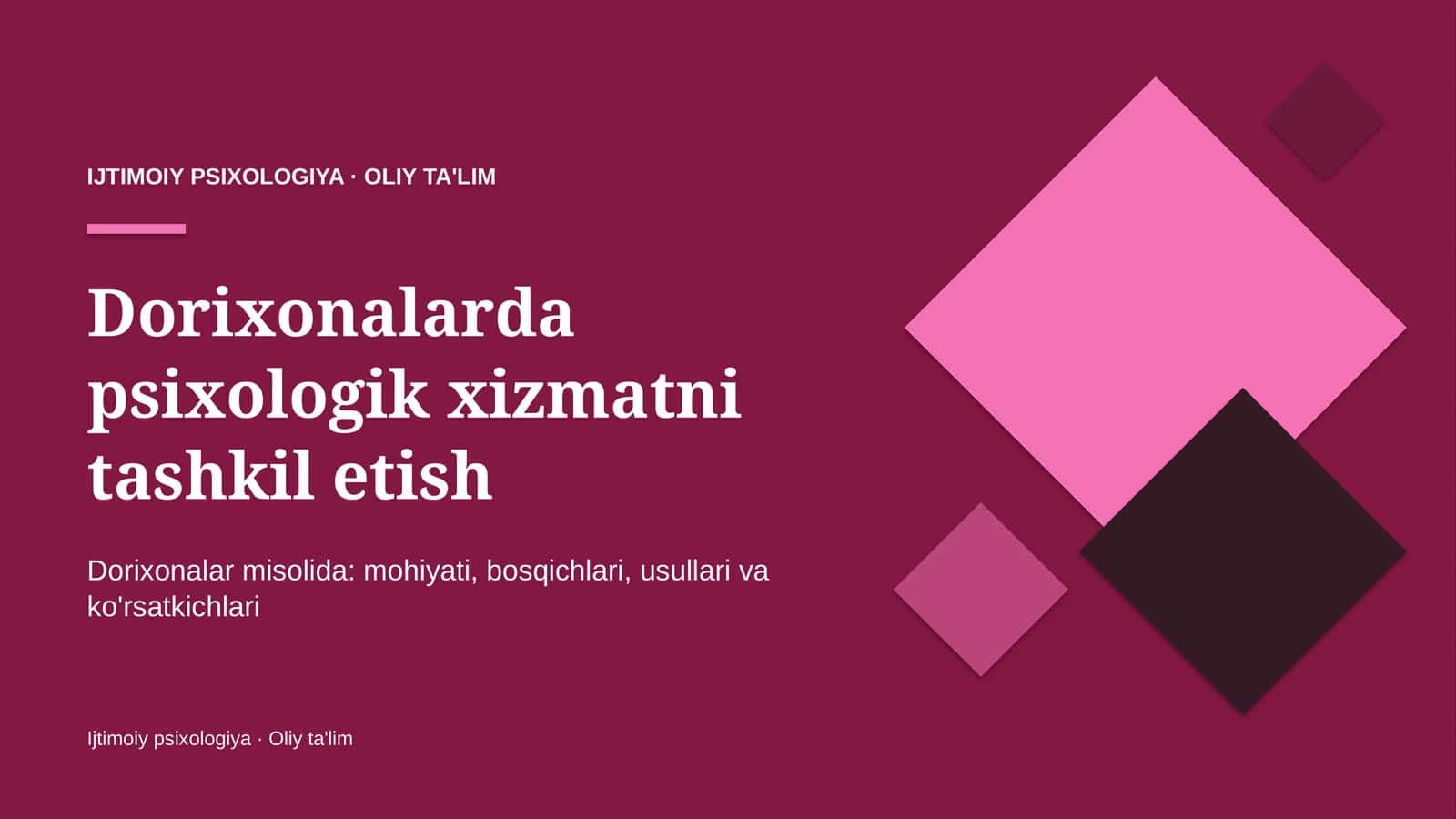 dorixonalarda psixologik xizmatni tashkil etish 9416