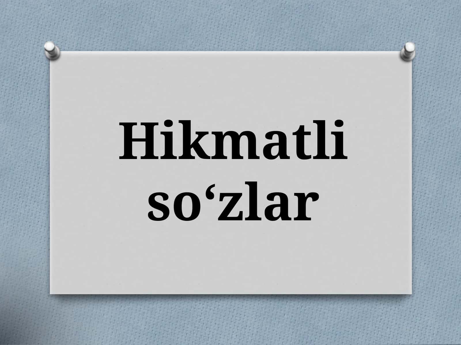 Hikmatliso'zlar