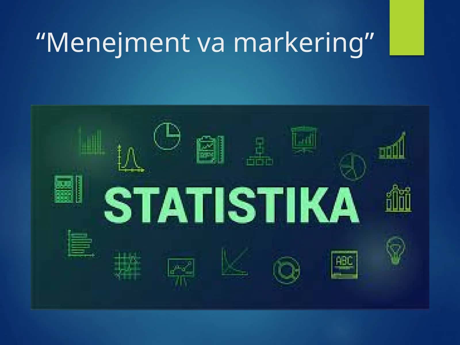 STATISTIKANING PREDMETI, METODI VA VAZIFALARI