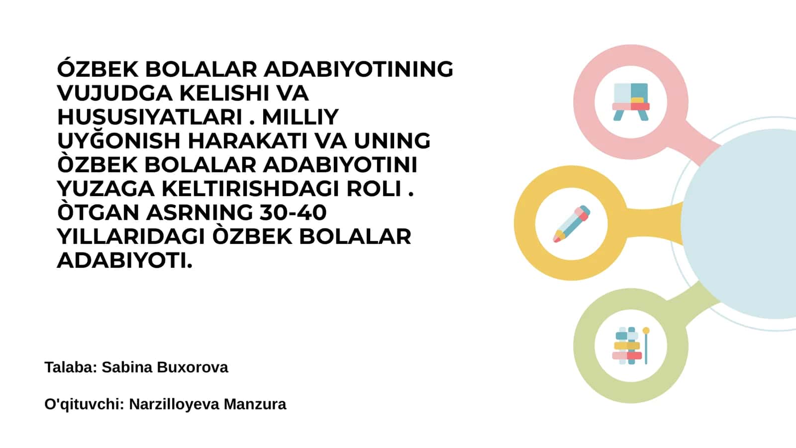 Ózbek bolalar adabiyoti tarixi