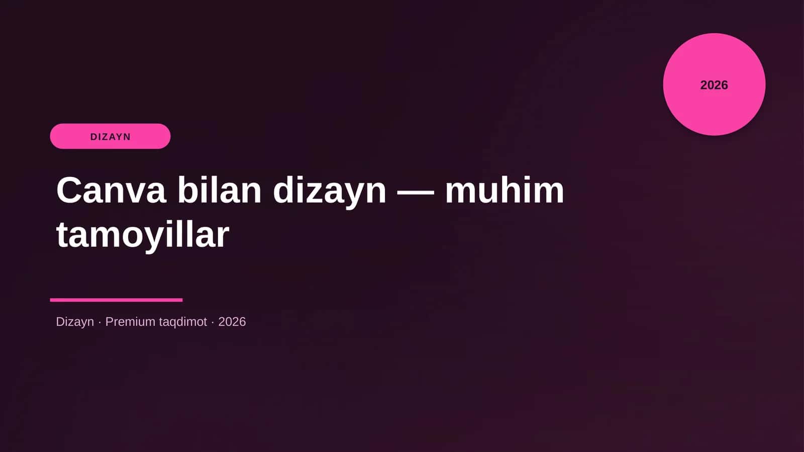 Canva bilan dizayn — muhim tamoyillar