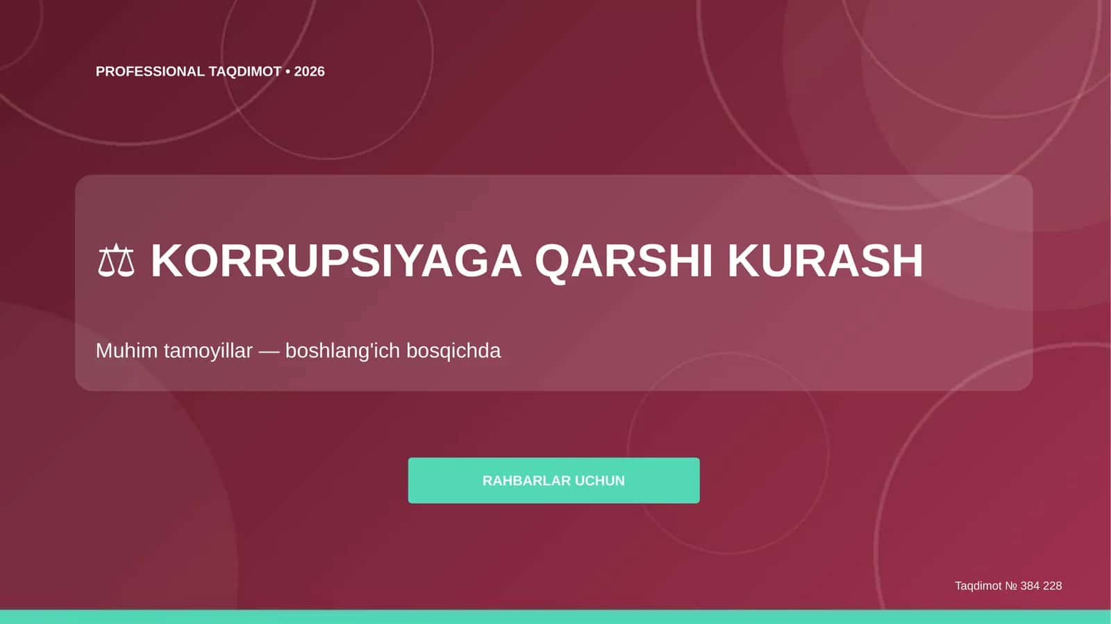 KORRUPSIYAGA QARSHI KURASH