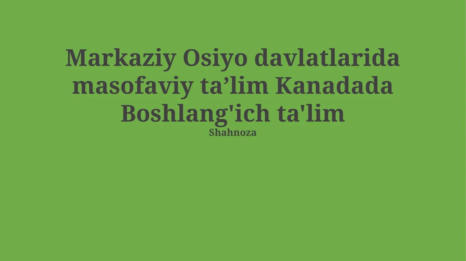 Masofaviy taʼlim