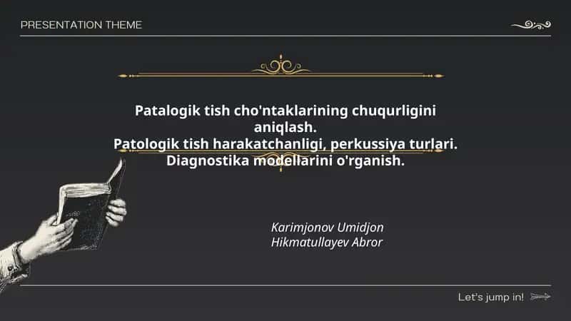 Patalogik tish cho'ntaklarining chuqurligini aniqlash