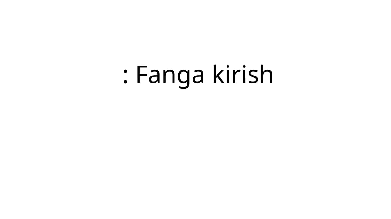 Fanga kirish rejasi