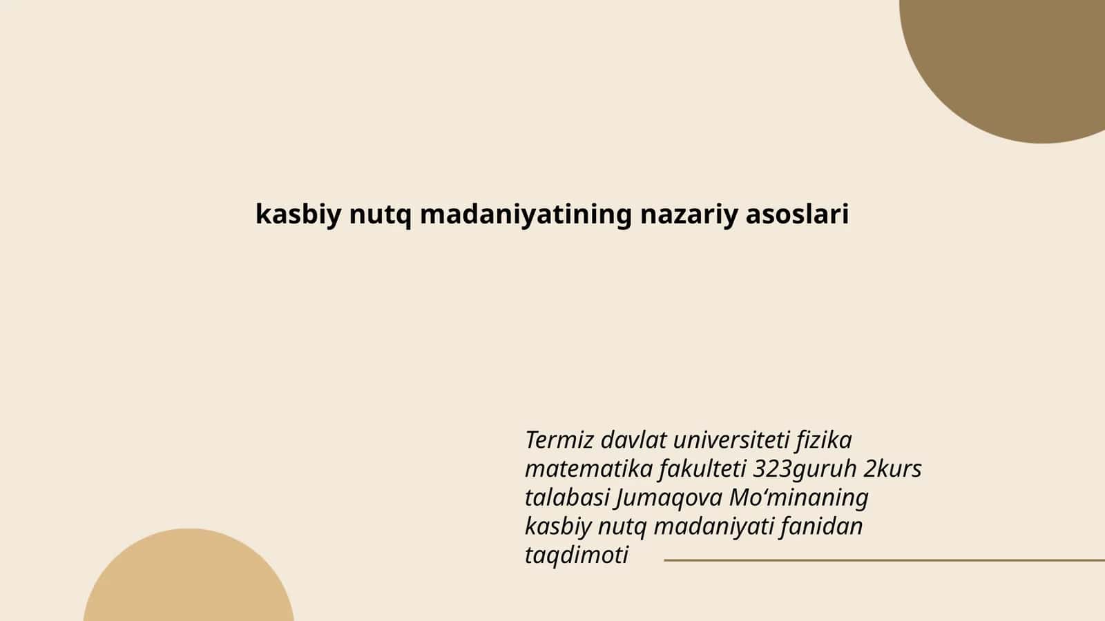 kasbiy nutq madaniyatining nazariy asoslari