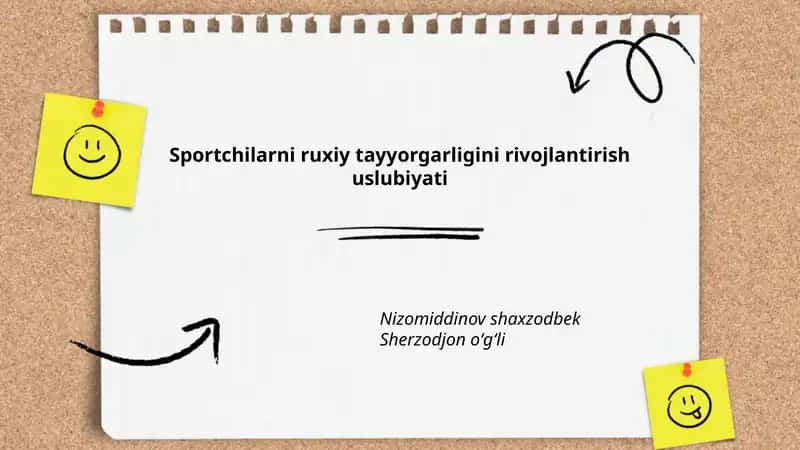 Sportchilarni ruxiy tayyorgarligini rivojlantirish uslubiyati