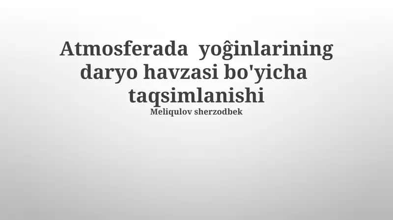 Mavsumiy yog'in taqsimoti