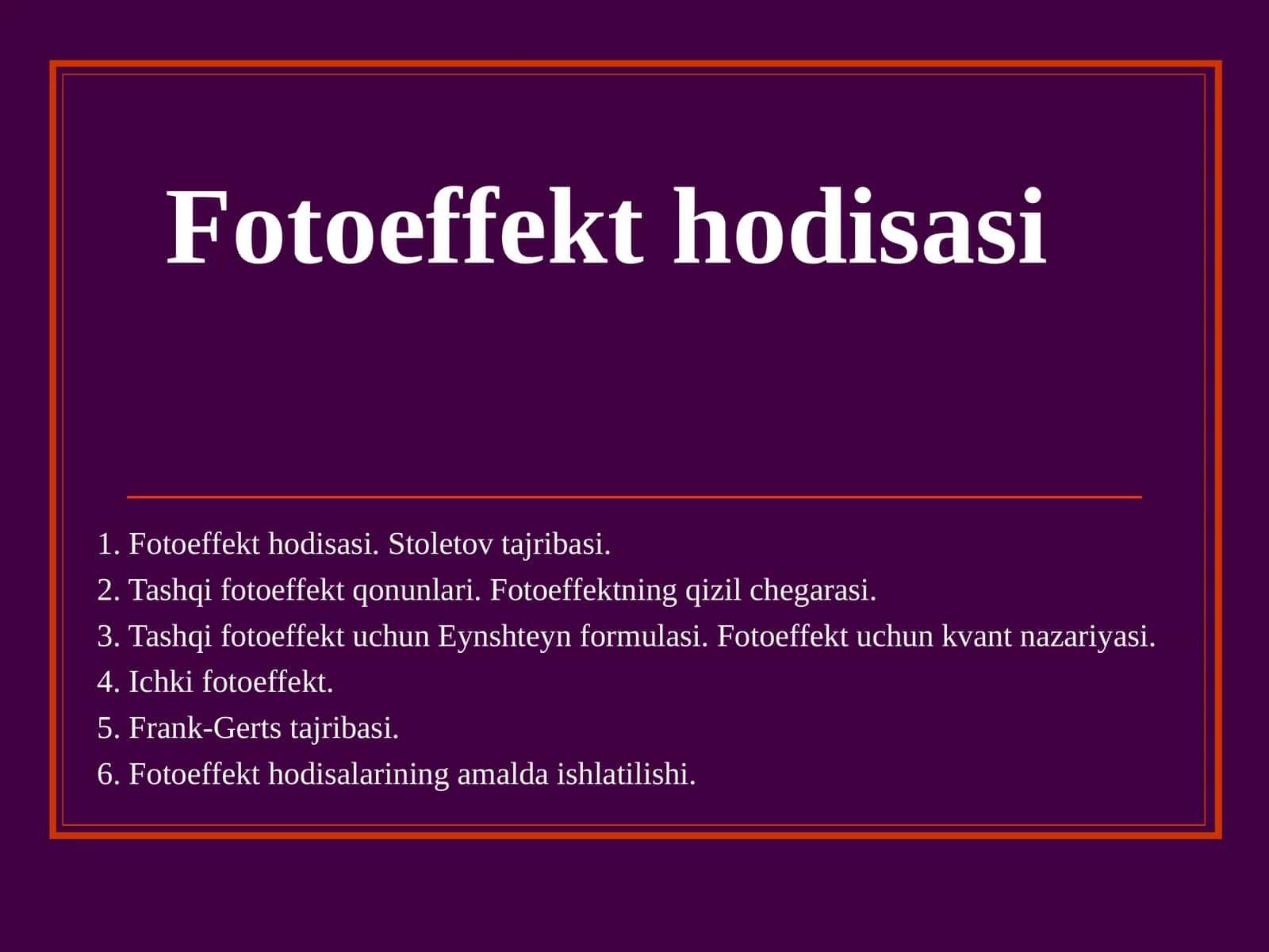 Fоtоeffеkt hоdisasi