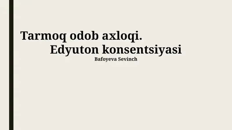 Tarmoq odob axloqi
