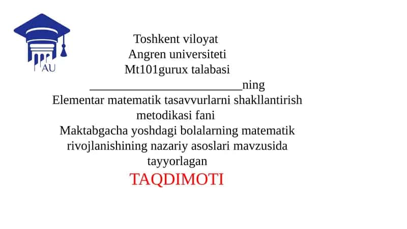 Matematik rivojlanishi asoslari