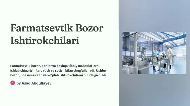 Farmatsevtik Bozor Ishtirokchilari